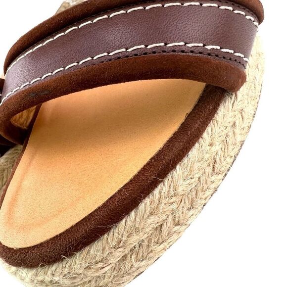 New DSQUARED2 Women US 8 Shoes Brown Leather Sandals Back Laced Platform Wedge - Picture 13 of 17